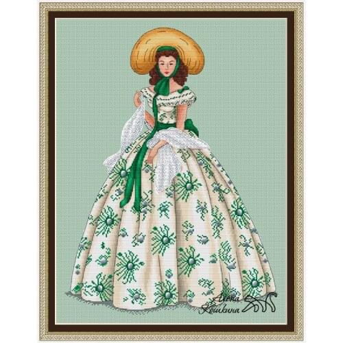 Lady Series-Miss Scarlett 43-54 Cross Stitch Set Cross-stitch Kit Embroidery Needlework Craft Packages Fabric Floss