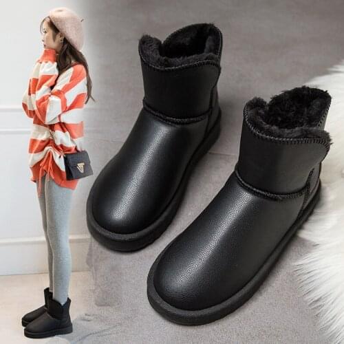 The New Snow Boots Winter Fashion Ankle Slip-On Round Toe Flat With Plush Plus velvet Thicken Non-Slip Breathable High Quality
