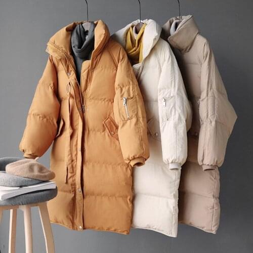 2020 Winter Stand Collar Thick Long Jacket Oversized Women Warm Coat Outerwear Female Casaco Feminino