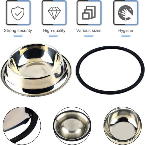 1 x Stainless Steel Standard Pet Puppy Cat Dog Food or Drink Water Bowl Dish With an Effective skid-resistance Rustproof