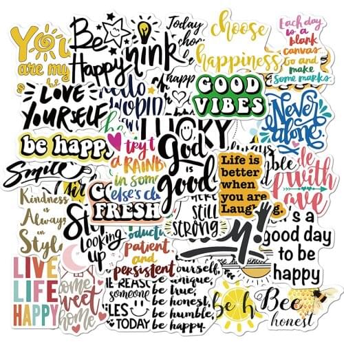 10/30/50PCS Motivational Phrases VSCO Graffiti Stickers Waterproof Skateboard Luggage Motorcycle Cool Classic Gift Sticker Decal