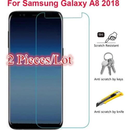 2pcs For Glass Samsung Galaxy A8 2018 Screen Protector Tempered Glass sFor Samsung Galaxy A8 2018 A530F Film for Samsung A8 2018