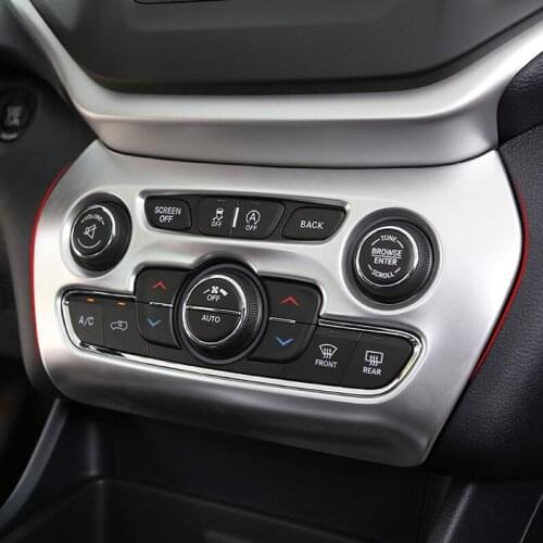ABS Chrome FOR Jeep Cherokee KL 2014 2015 2016 2017 2018 Car air conditioner Switch panel frame Cover Trim
