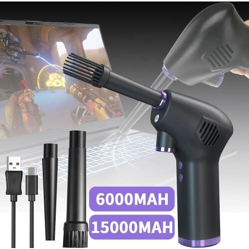 Cordless Air Duster USB Rechargeable Keyboard Vacuum Cleaner Compressed Air Blower Cleaning Tool for Camera Laptop Computer Sofa