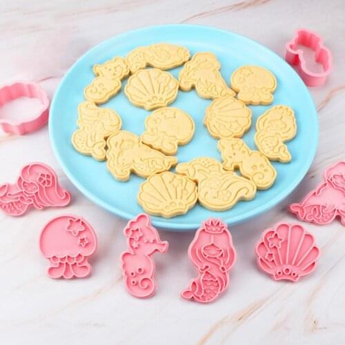 Safe 6Pcs/Set Useful Chocolate Candy Biscuit Cutter Pink Biscuit Mold Various Shapes Bakeware Accessories
