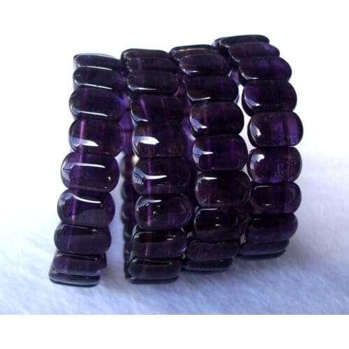 Natural Amethyst Oval 8*12mm Beads Bracelet Women Jewelry Accessories Weddings Parties Birthday Gift
