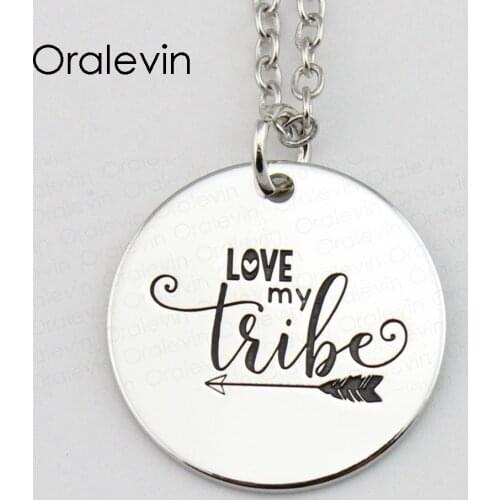 LOVE MY TRIBE Pendant Charms Necklace Gift Jewelry 10Pcs/Lot #LN399