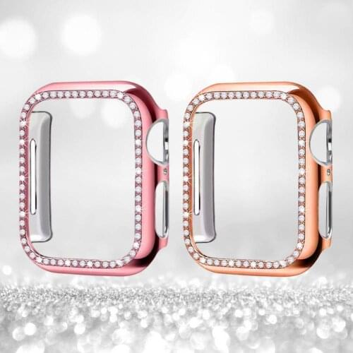 Watch Cover For Apple Watch Series Case 6 SE 5 4 40MM PC Screen Protector For IWatch 6 SE 5 4 40MM Diamond-encrusted Design