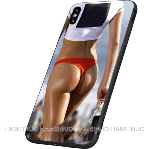 Black tpu case for iphone 5 5s SE 2020 6 6s 7 8 plus X 10 XR XS 11 pro MAX silicon cover sexy ass Bikini Woman girl