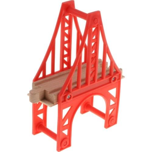 Preschool Wooden Toy Trains Set Building Blocks Construction kits Play Activity, Fine Motor Skills - Iron Tower Bridge