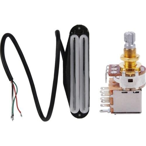 Dual Hot Rail Blaster Humbucking Pickups with Guitar Pots 500K Short Split Shaft Audio Taper Push/Pull Potentiometer