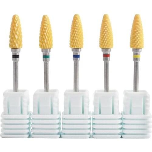 1pcs Yellow Ceramic Nail Art Drill Bits Milling Pedicure Manicure Cleaning Cutter File Electric Device Machine Accessory Tools