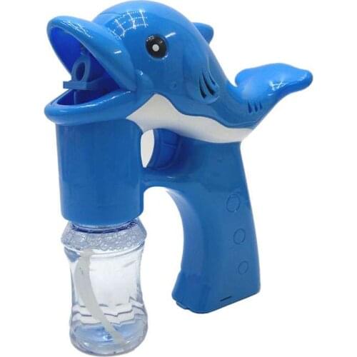 Blow Gun Toy Children Electic Bubble Soap Dolphin Music Light Water Blowing Maker Machine Kids Beach Outdoor Cartoon Plastic