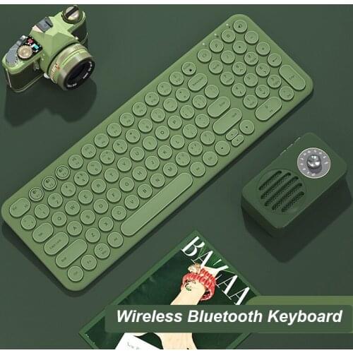 Round Keycap Bluetooth Keyboard Wireless Slim Game PC Tablet Laptop Computer Keyboard for Macbook IPhone IPad