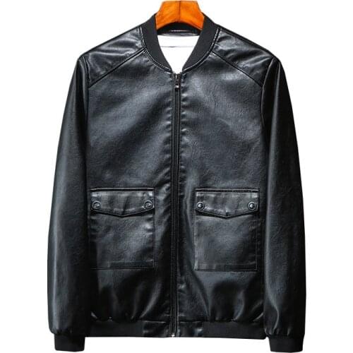 2019 New Arrival Men Motorcycle PU Leather Jacket Fashion Autumn Winter Warm Coat Man Brand Clothes 4XL