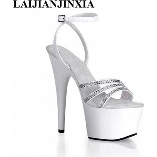 LAIJIANJINXIA new fashion sandals with big star 20 cm High Heels sexy appeal shoes singer performances sandals Womens Shoes