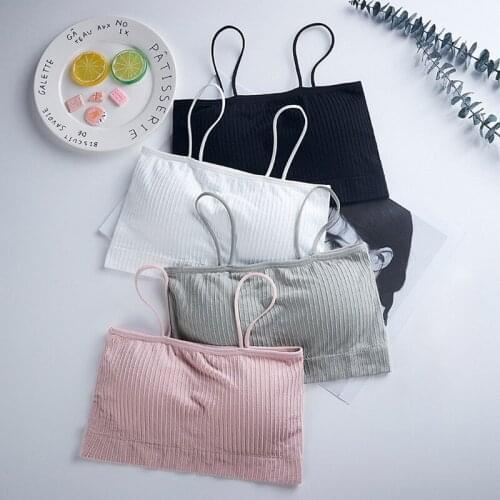 Cute Girls Women Tube Top Sexy Crop Top Bra Push Up Lingerie Fitness Bra Camis Bralette Seamless Sport Solid Underwear with pad