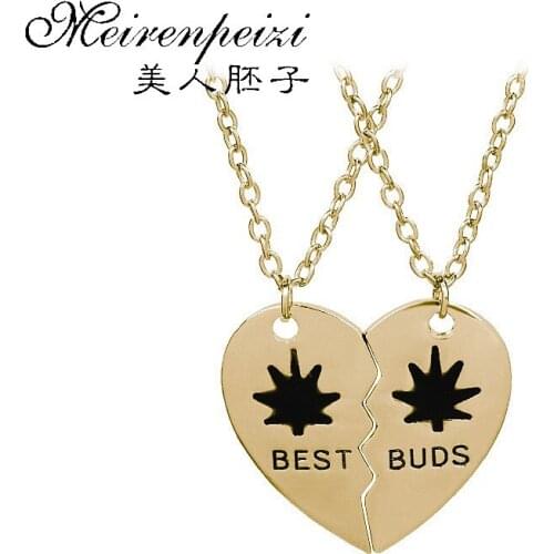 Set For 2 Pcs Letter Necklace Friendship BFF Pendant Necklace Maple Leaf Puzzle Best Friends Couple Necklace Keepsake Gift