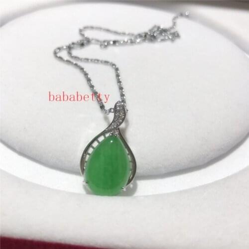 New Natural Green Jades Pendant inlay Women