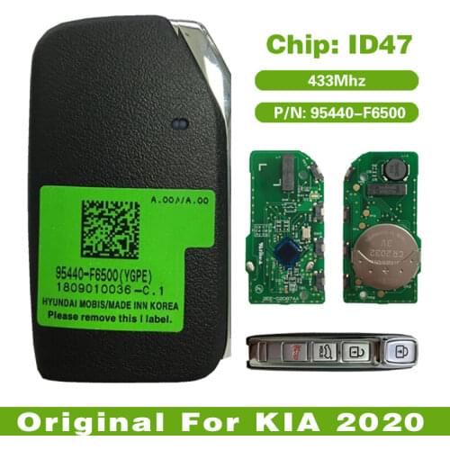 CN051106 Original For KIA 2020 Genuine Smart Remote Key 4 Buttons 433MHz Part Number 95440-F6500