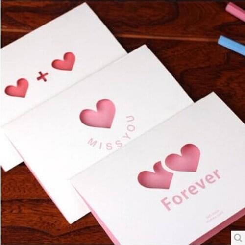 1pc Creative Hollow love word heart greeting card Wedding thanks birthday card paper Wedding Party supplies