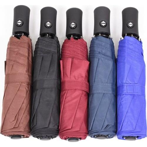 12K Mens Luxury Folding Umbrella Gents Compact Fully Automatic Windproof Uv Umbrella Rain Women Paraguas Plegable Parasol