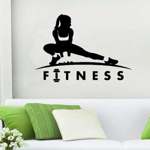Gym Wall Sticker Bodybuilding Wall Decal Home Decor Fitness Sport Wallpaper Poster Vinyl Art Murals Removable Wall Decoration