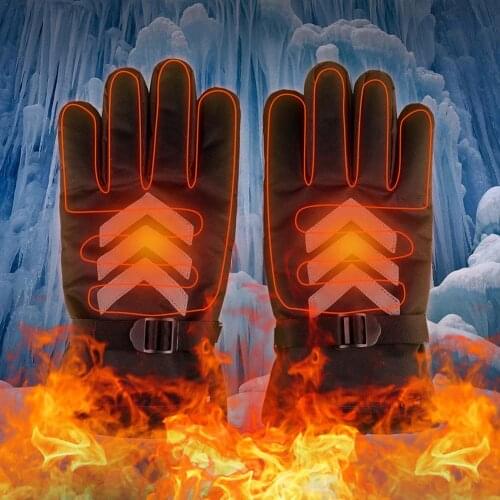 Thermal Ski Heating Gloves Men Women Winter Warm Skiing Waterproof Snowboard Gloves Touch Screen Snow Motorcycle Heated Gloves