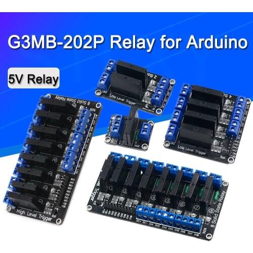 5V 1/2/4/6/8 Channel Solid State Relay Module Hight / Low Level SSR G3MB-202P 240V 2A Output with Resistive Fuse For Arduino