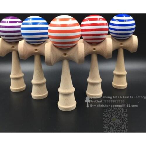 TWB retail supply of high-quality childrens ball Kendama PU candy educational 6 line stripe