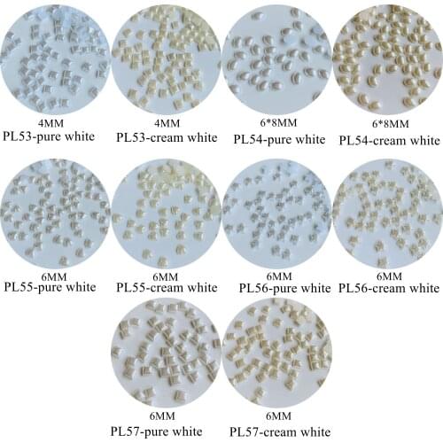 100pcs Different Shapes Flat-Back Pearl Square Oval Heart Star Shape Pearl Nail Decoration Pearl Nail Art Decoration