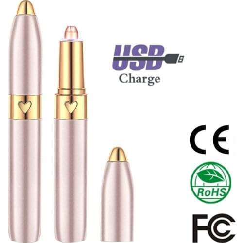 USB Eyebrow Trimmer Epilators Brows Pen Hair Remover Epilator Shaver Razor Instant Painless Eyebrow Razor Epilator Portable