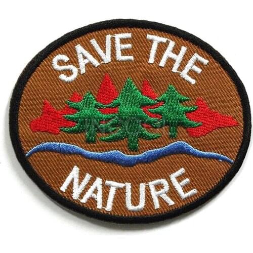 Embroidery Patch Save Nature Military Patch Tactical Emblem Badges Applique Embroidered Patches For Clothing Backpack