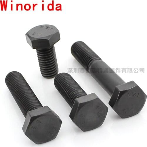 12.9 Grade Hex Head Screw Alloy Steel High Strength Hex Head Full Tooth Bolt M5 M6 M8m10 20Pcs