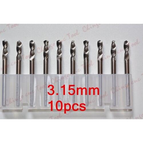 3.15mm,Freeshipping CNC Drill Bit,solid carbide Micro PCB Board drill,Nanotechnology Tungsten steel tool,Smooth chip removal