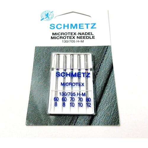 5 SCHMETZ MICROTEX NEEDLE 130/705H-M #60/8 70/10 80/12 for Home Sewing Machines