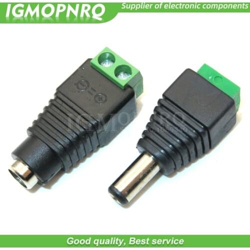 5PCS DC Power plug 5.5 x 2.1MM 5.5*2.5MM male and female 12V 24V Jack Adapter Connector Plug CCTV 5.5x2.1 2.5