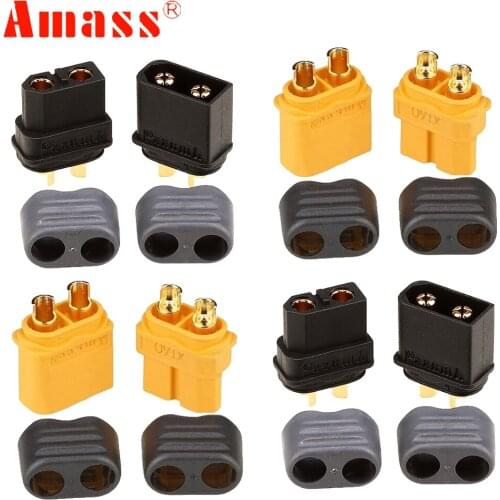 XT60+ Connectors,50pair/lot AMASS XT60+ Plug Connectors With Sheath Housing For RC Battery Airplane Drone Car Truck DIY Part