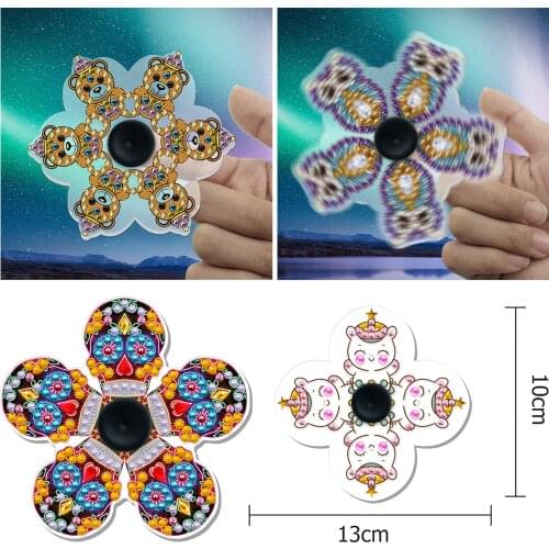 DIY Fidget Spinner 5D Diamond Painting Gyro Cartoon Skull Cross Ctitch Kits Mosaic Embroidery Stress Relief Toys for Kids