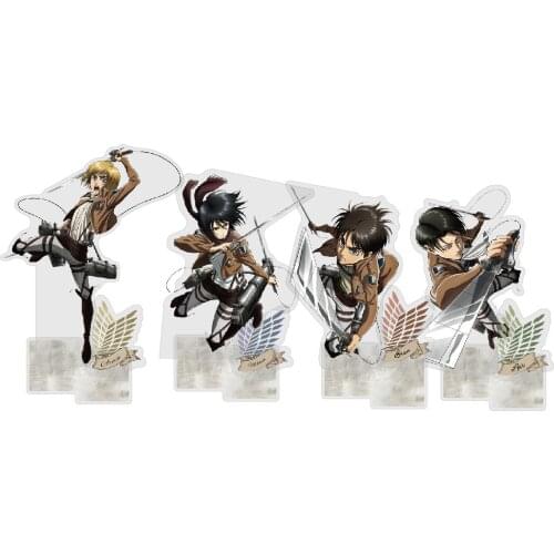 Anime Attack on Titan Mikasa Levi Ackerman Eren Jaeger Erwin Smith Acrylic Stand Figure Plate Cosplay Desktop Decor Gift