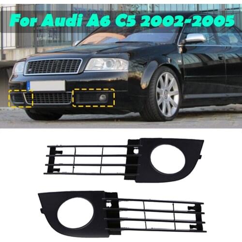 Car Fog Lights Bumper Lower Racing Grills for Audi A6 C5 2002-2005 Sedan/Avant Facelift Auto Left Right Exterior Parts