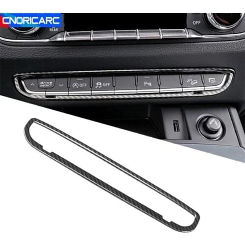 Car Styling Center Console Buttons Frame Decoration Cover Trim For Audi Q5 FY 2018 2019 Auto Interior Accessories