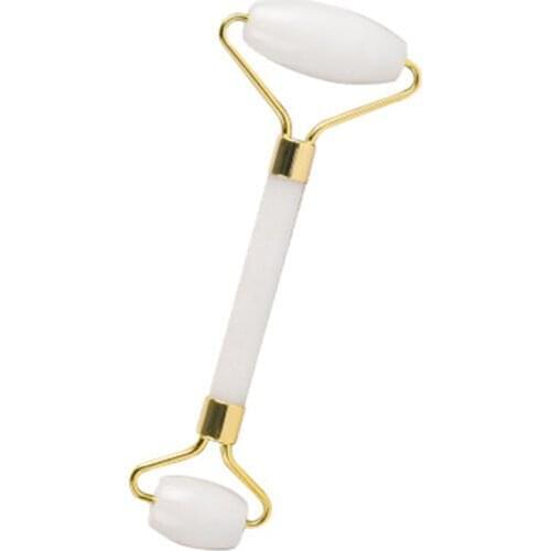 White Jade Roller Face Massage Roller Double Heads Eye Face Massager Natural Stone Neck Thin Lift Slim Beauty Tool Relaxation