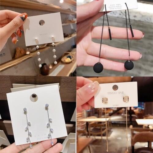 Shiny Crystal Long Tassel Dangle Earrings for Women Wedding Bride Exquisite Drop Earing 2021 Korean Fashion Jewelry Gifts