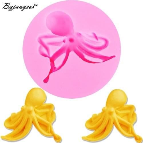 Byjunyeor M553 Octopus Epoxy UV Resin Silicone Moulds For Cake Decorations Bakeware Fondant Sugarcraft Cake Decorating