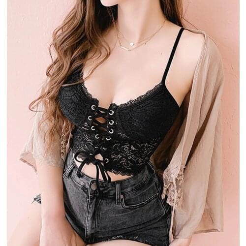 Women Crop Wireless Bra Lingerie Sexy Underwear Camisole V-neck Vest Bralette Breathable Bras Lenceria Sensual Mujer Women