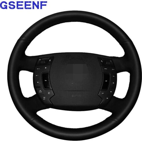 DIY Car Steering Wheel Cover Black Suede Anti-Slip For Citroen C5 2008 2009 2010 2011 2012 2013 2014 2015 -2017