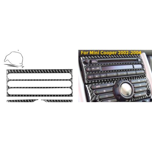 For Mini Cooper Hatch One R50 R53 2002 2003 2004 Car Dashboard Center Control Panel Cover Carbon Fiber Sticker Auto Accessories