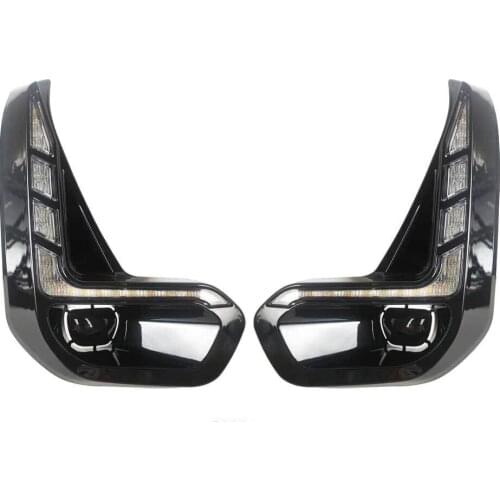 POVTOR White LED Daytime Running Light Yellow Turn Signal 2 Pcs 12V DC For -Toyota Hilux Revo Rocco 2020 2021