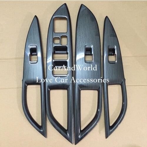 Door Armrest Window Switch Button Cover Panel Trim Sticker For 2013-2019 Mitsubishi Outlander ABS chrome Car-styling Accessories